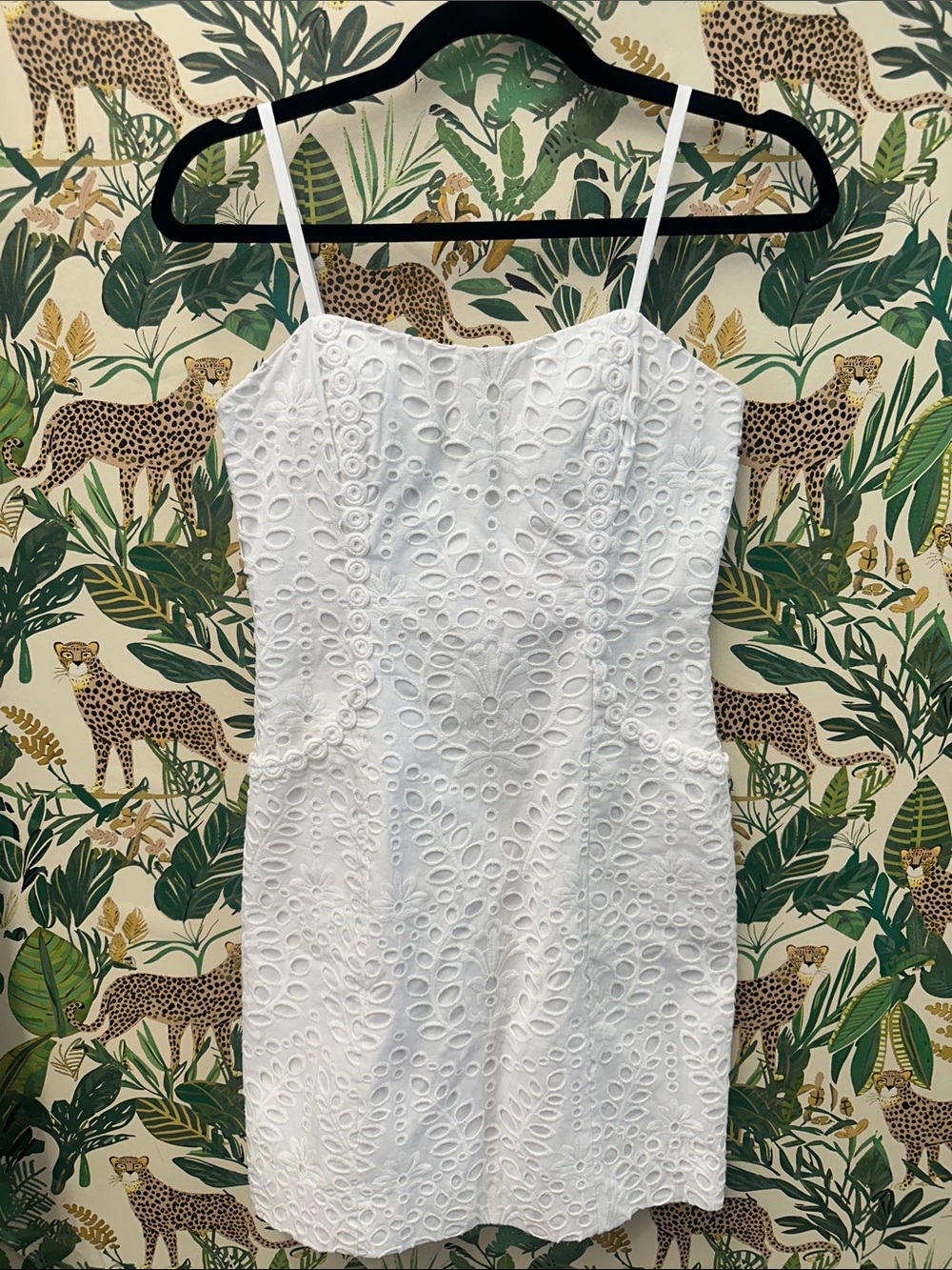 Lilly Pulitzer White Eyelet Spaghetti Strap Sheath Dress